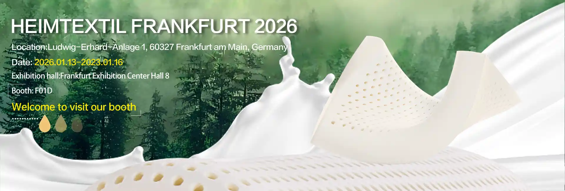 Ṣetan fun Ile Kariaye 2026 ati Aṣọ aṣọ Iṣowo Iṣowo? Ṣabẹwo Jiasheng Latex ni F01D